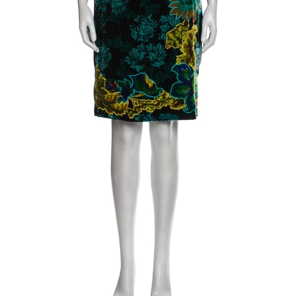 Etcetera By Edmund Chin floral print velvet skirt - Picture 3 of 3
